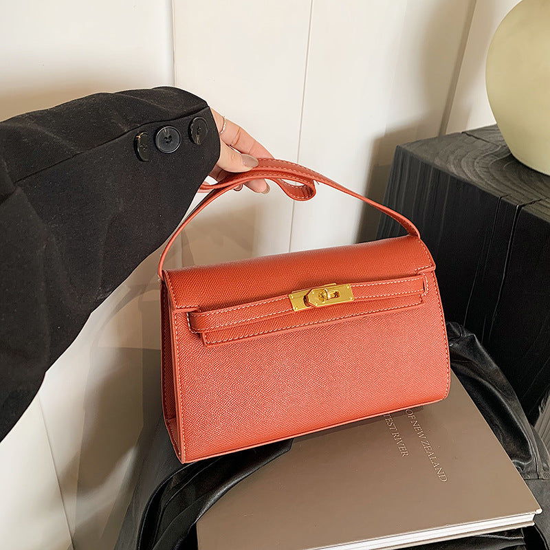 Crocodile Pattern Kelly Bag - Lock Buckle Crossbody