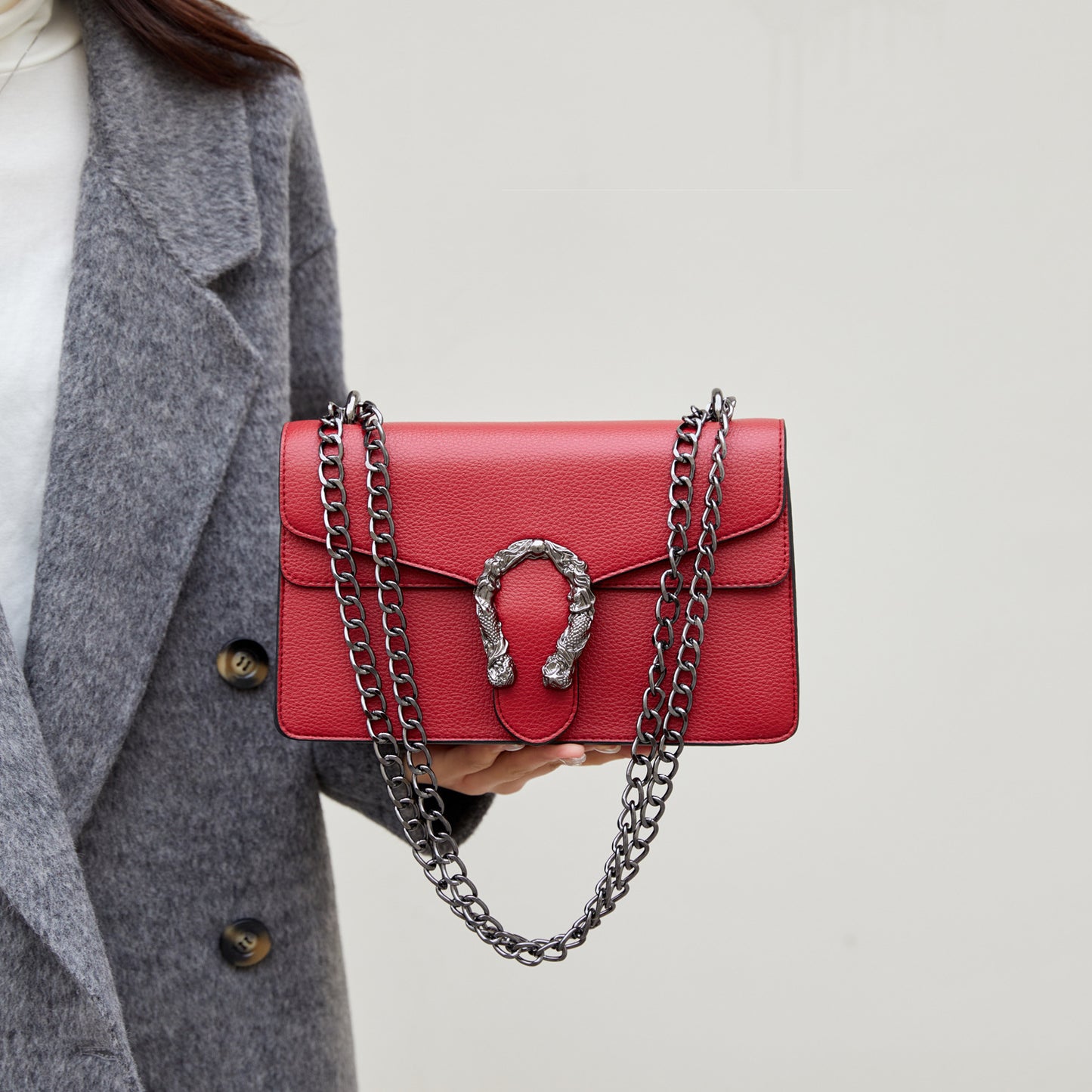 Fashionable Lychee Pattern Single Shoulder Crossbody Women's Bag