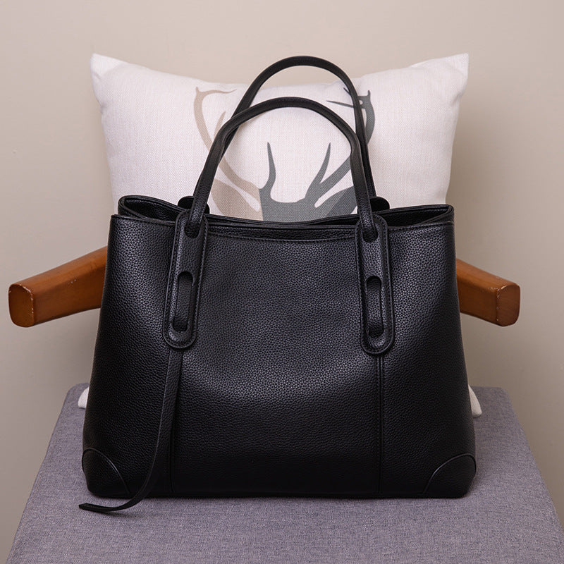 Large Soft Leather Tote Bag - Women's Shoulder Bag for Work & Commute