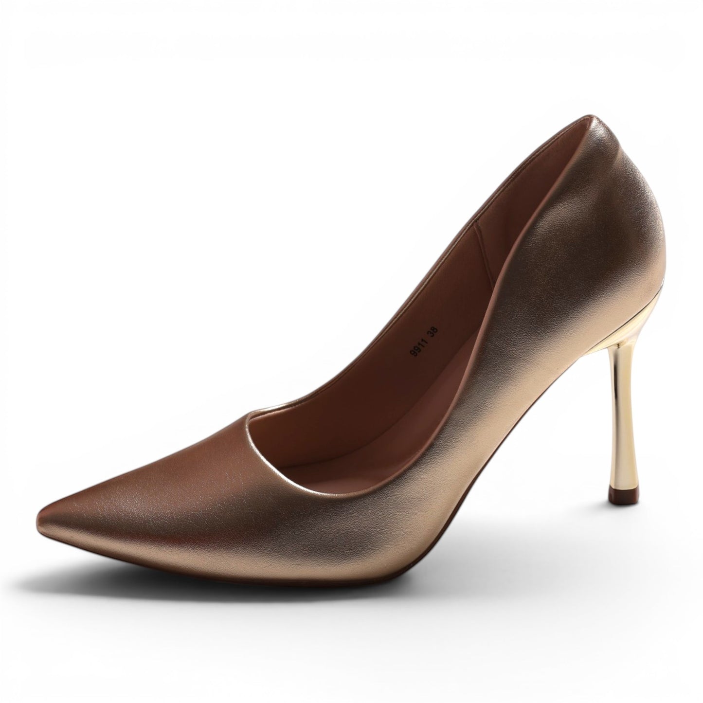 Moda Ug women's metallic bronze pointed-toe stiletto heel pump shoe