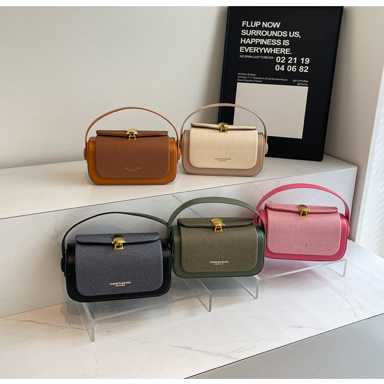 Textured Square Crossbody Bag - Korean Fashion Shoulder Bag