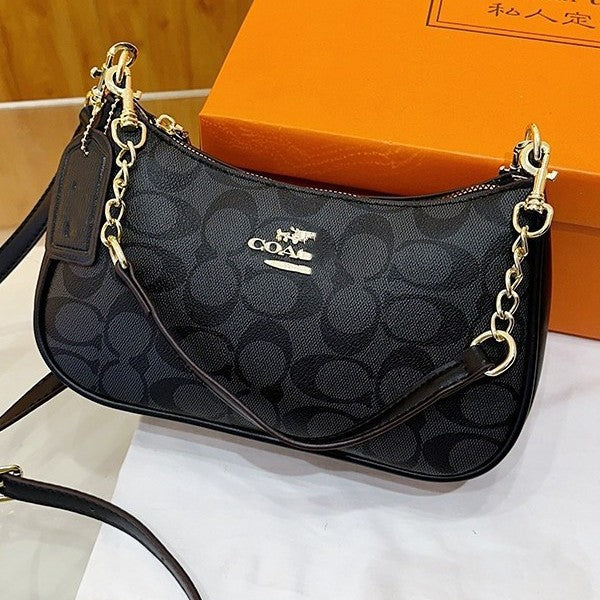 Vintage Printed Crossbody Bag - Women's Underarm Shoulder Handbag