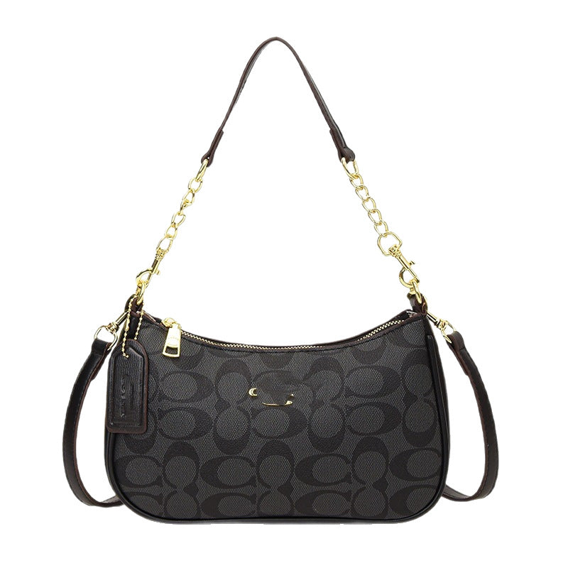 Vintage Printed Crossbody Bag - Women's Underarm Shoulder Handbag