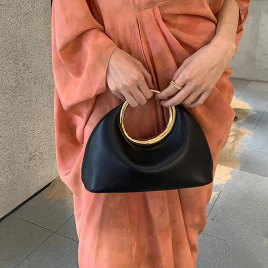 French Style Evening Bag With Meta Ring
