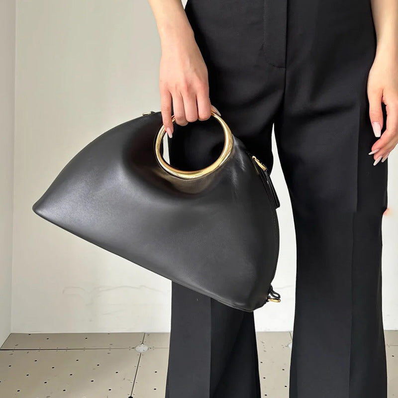 French Style Evening Bag With Meta Ring
