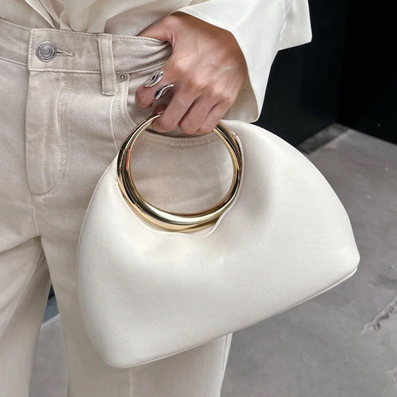 French Style Evening Bag With Meta Ring
