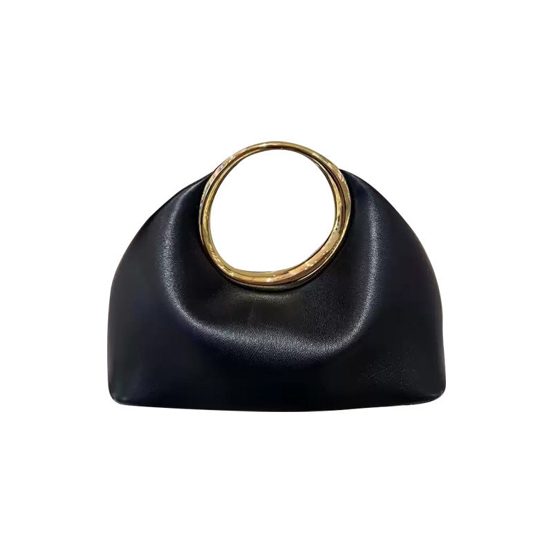 French Style Evening Bag With Meta Ring