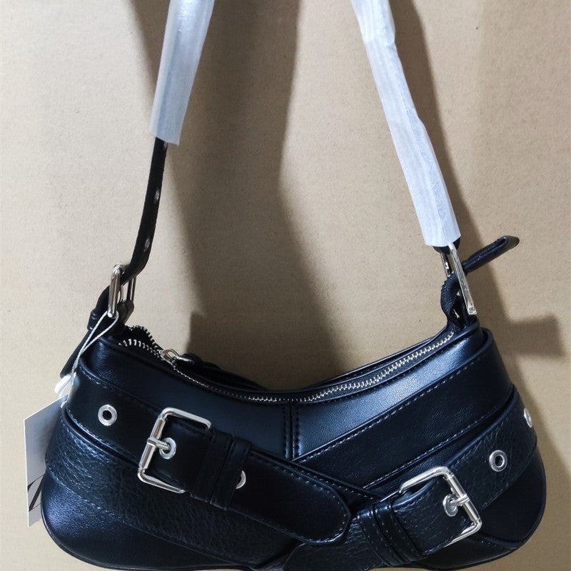 Fashion Belt Decorated Underarm Bag Retro Easiest for Match Handbag Light Luxury Women's Shoulder Bag