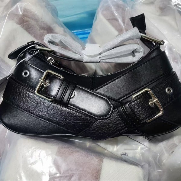 Fashion Belt Decorated Underarm Bag Retro Easiest for Match Handbag Light Luxury Women's Shoulder Bag