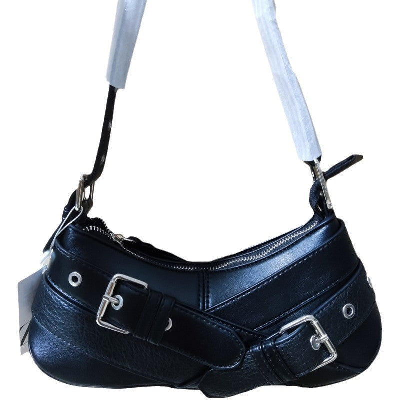 Fashion Belt Decorated Underarm Bag Retro Easiest for Match Handbag Light Luxury Women's Shoulder Bag