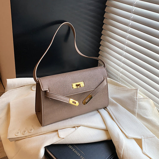 Crocodile Pattern Kelly Bag - Lock Buckle Crossbody