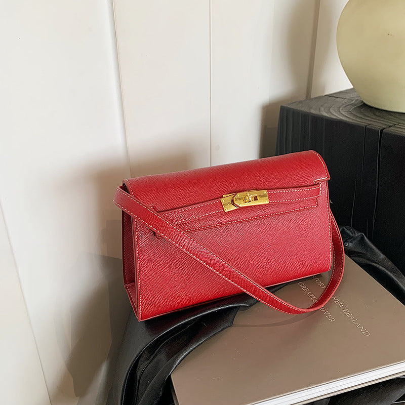 Crocodile Pattern Kelly Bag - Lock Buckle Crossbody