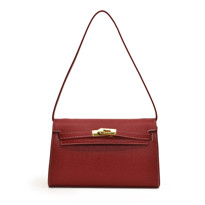 Crocodile Pattern Kelly Bag - Lock Buckle Crossbody