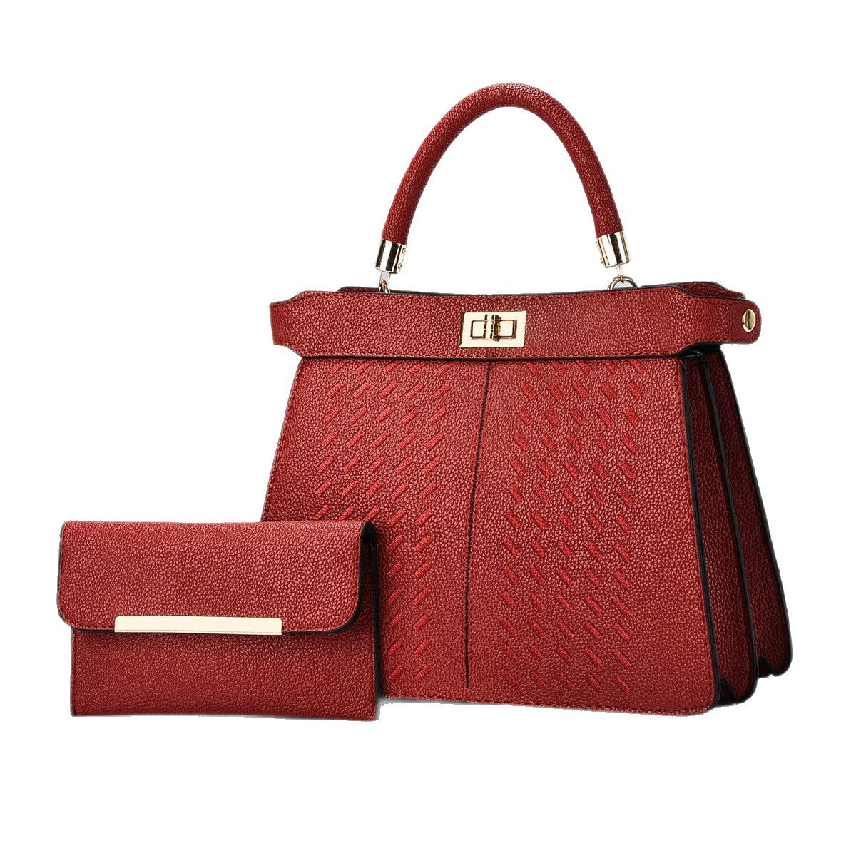 Retro Letter Detail Shoulder Bag - Large Capacity Crossbody Bag