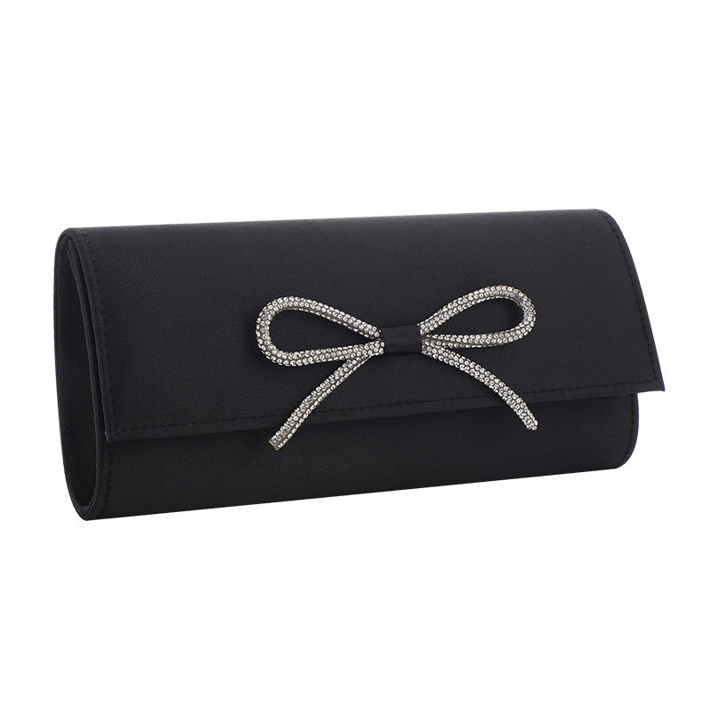 Bow-Tie Evening Clutch - Elegant Solid Color Bag
