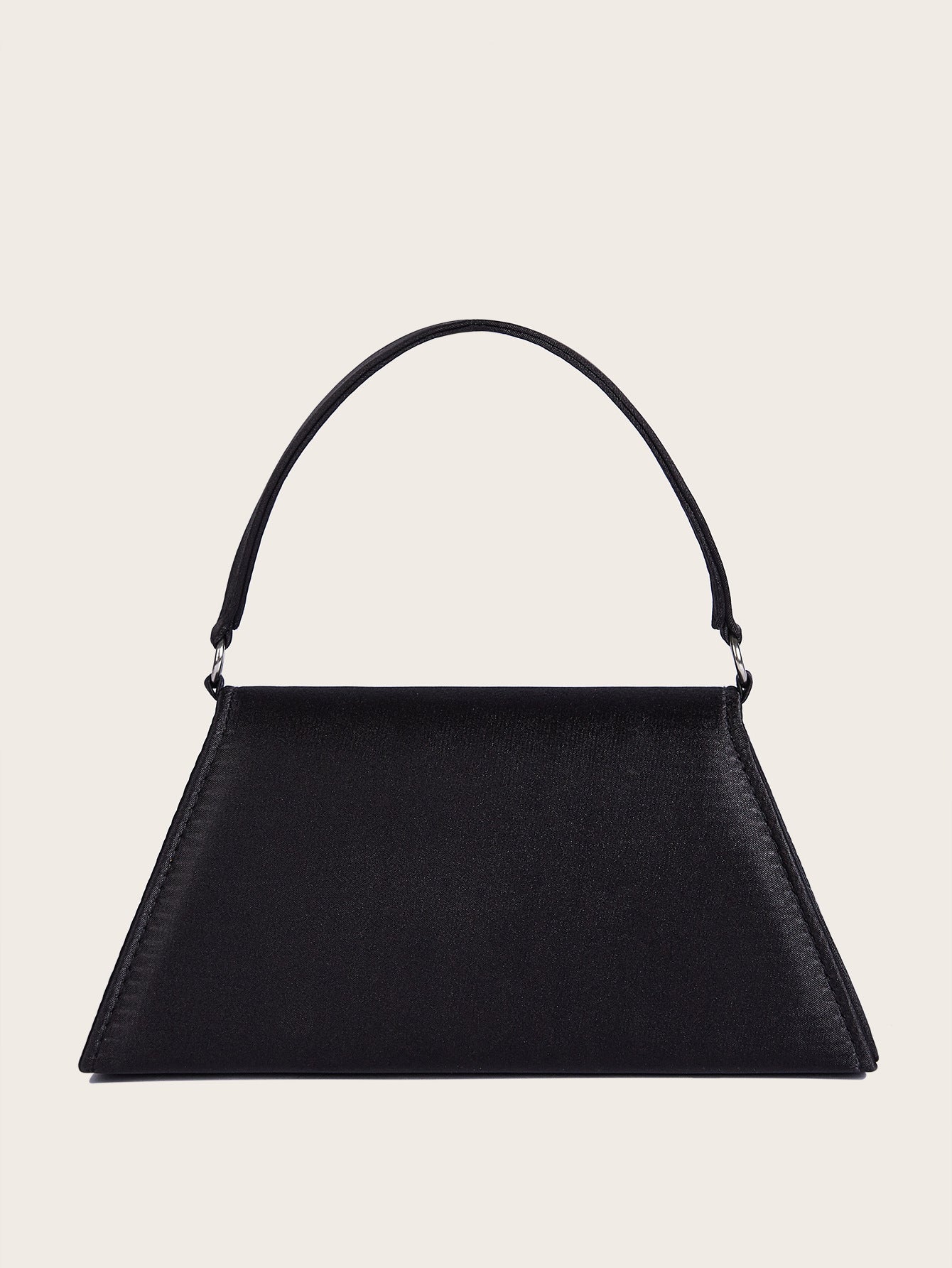 Heart-Shaped Diamond Evening Clutch - Black