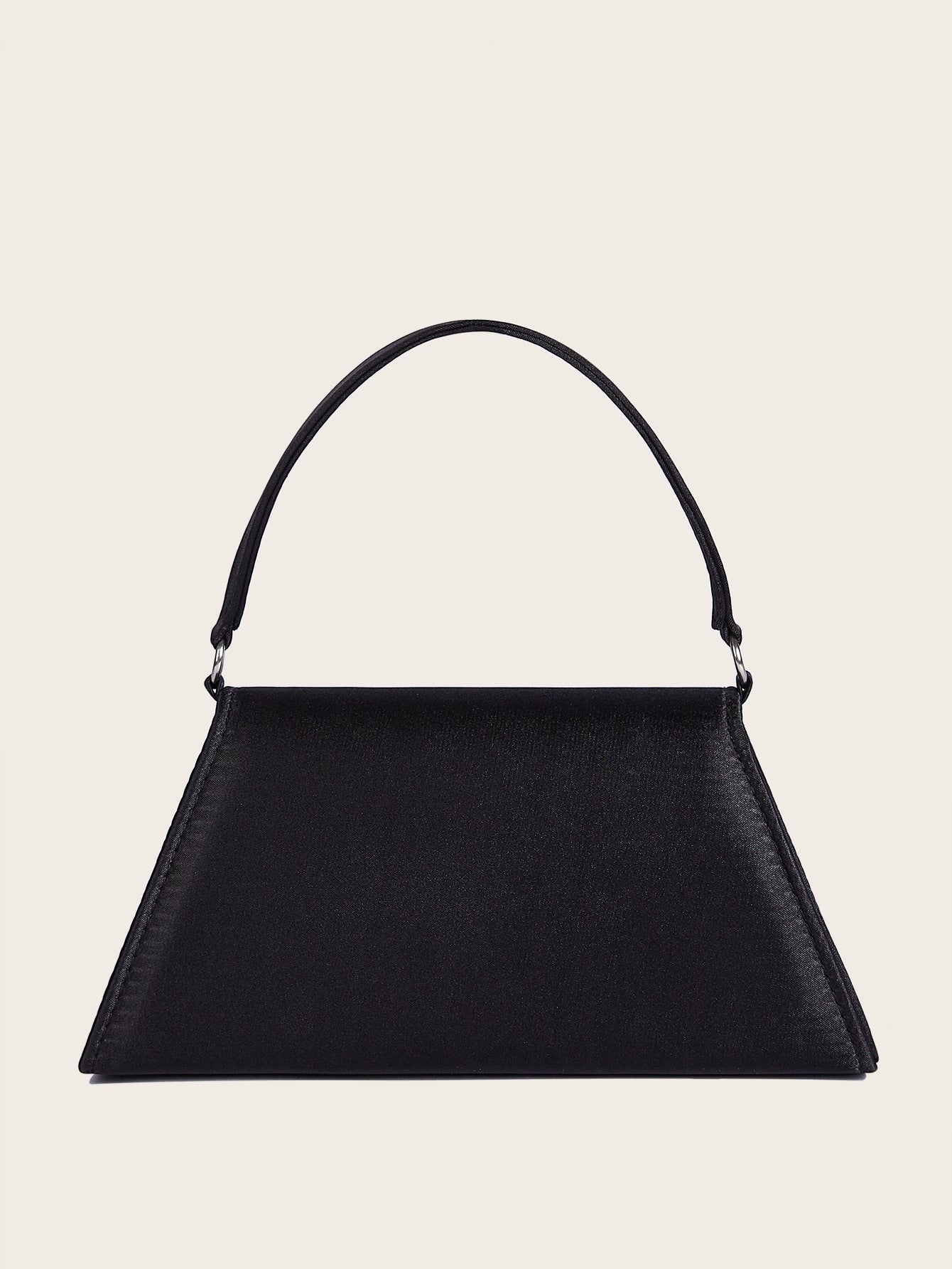 Heart-Shaped Diamond Evening Clutch - Black