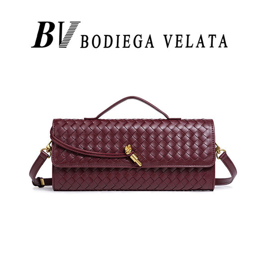 Woven Accordion Baguette Bag - Shoulder Crossbody