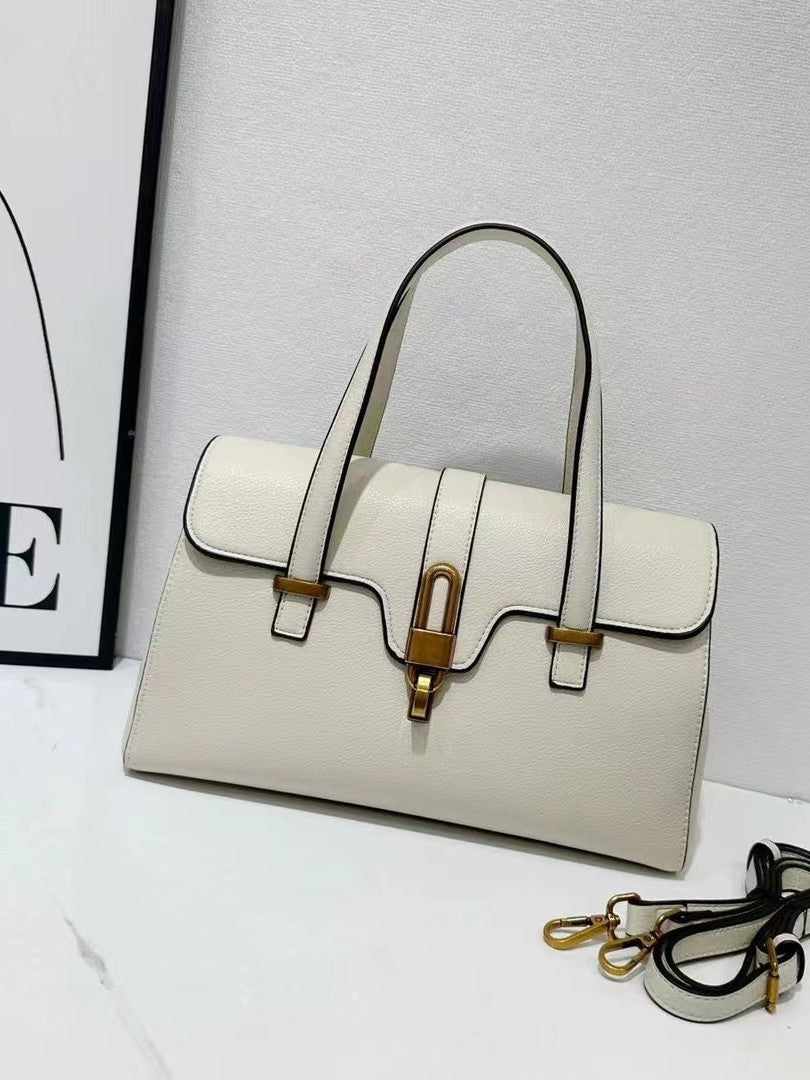 Pillow Shoulder Bag - Soft Puffy Crossbody Handbag with Latch Closure