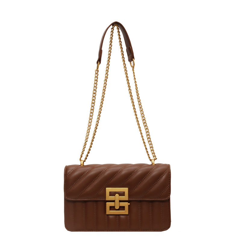 Quilted Rhombic Chain Shoulder Bag - Small Square Crossbody Handbag