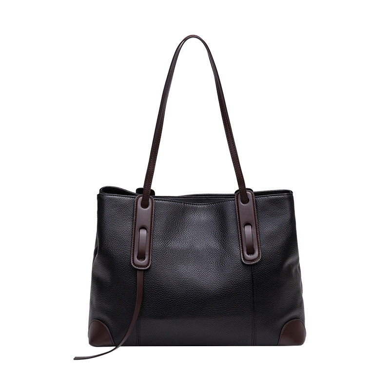 Large Soft Leather Tote Bag - Women's Shoulder Bag for Work & Commute