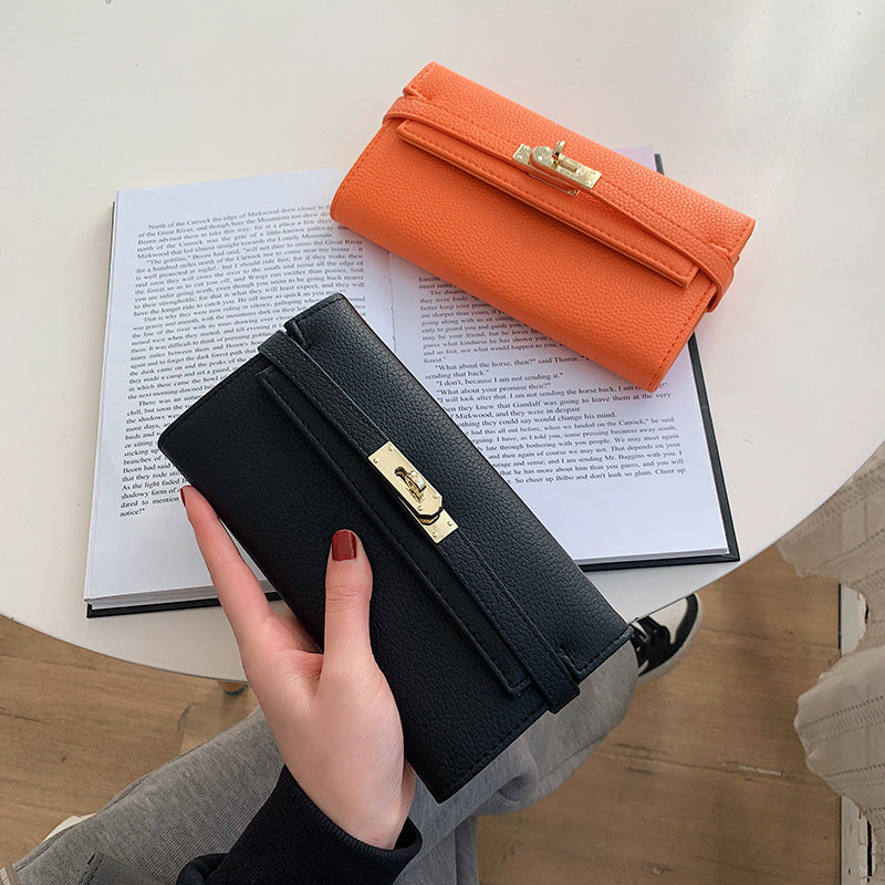 Platinum Detail Long Wallet - Korean Fashion Clutch