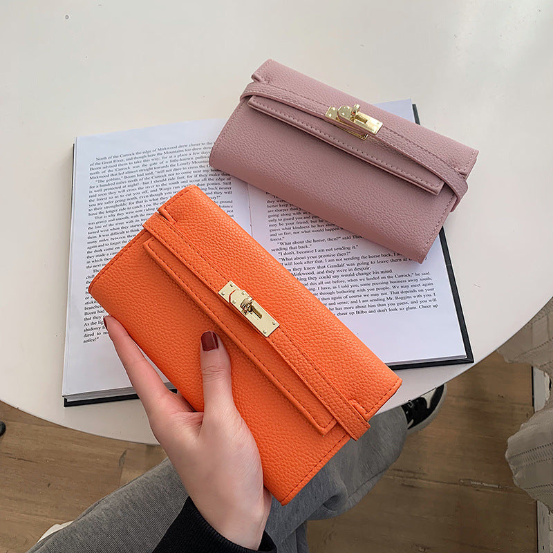 Platinum Detail Long Wallet - Korean Fashion Clutch