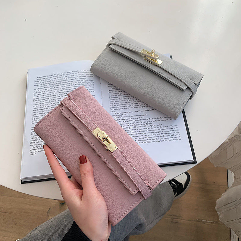 Platinum Detail Long Wallet - Korean Fashion Clutch