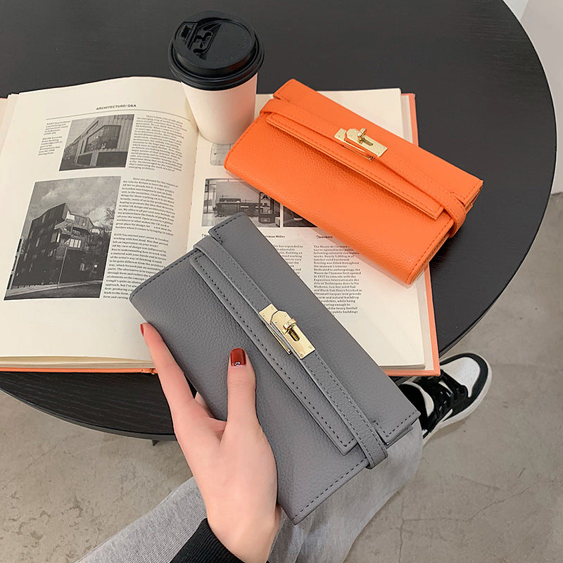 Platinum Detail Long Wallet - Korean Fashion Clutch