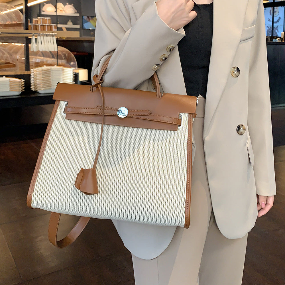 Canvas Kelly Bag - Large Capacity Crossbody Commuter Handbag