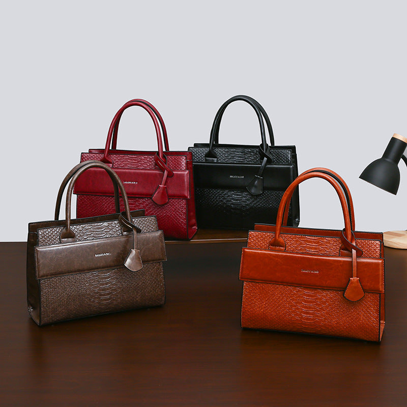 Crocodile Embossed Crossbody Shoulder Bag Set