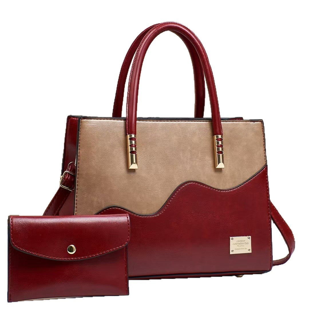 Color Block Tote Bag - Large Capacity Women's Handbag