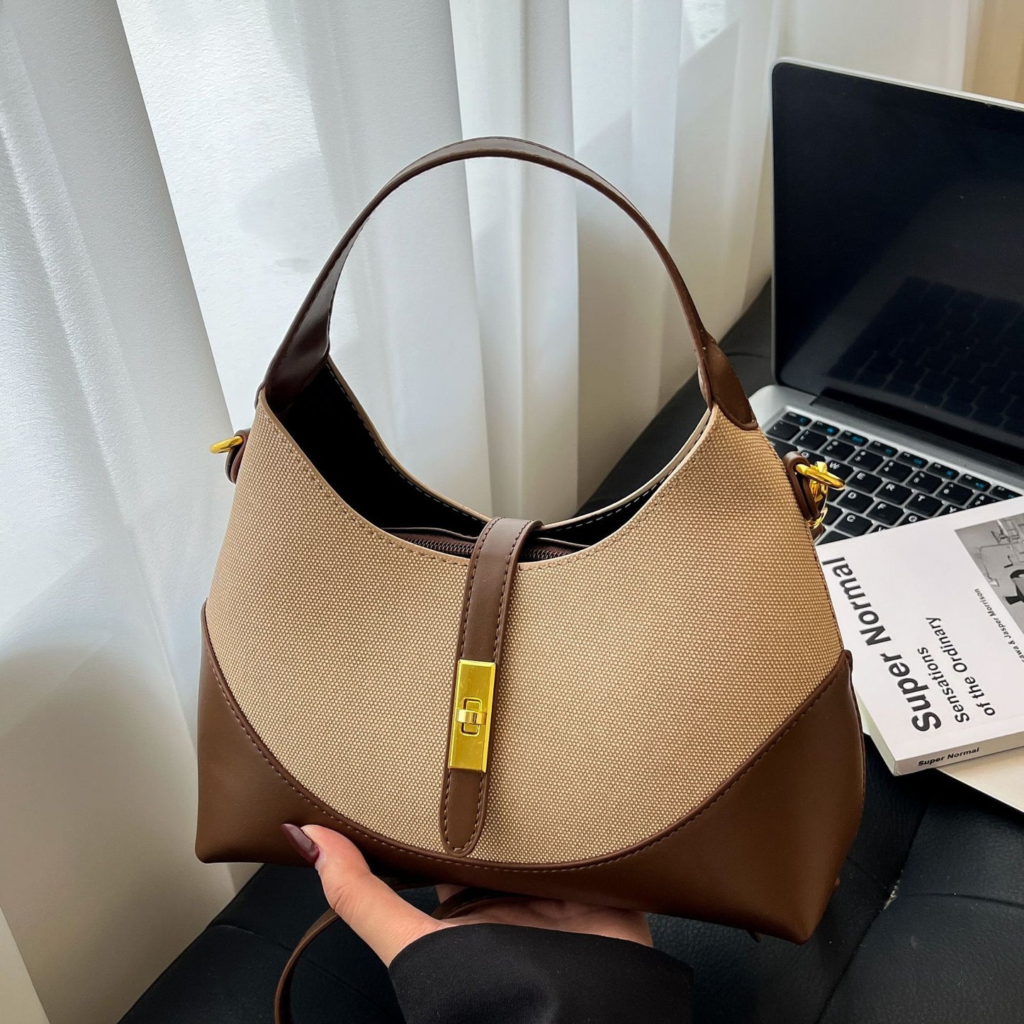Contrast Color Dumpling Bag - Versatile Crossbody Shoulder Bag