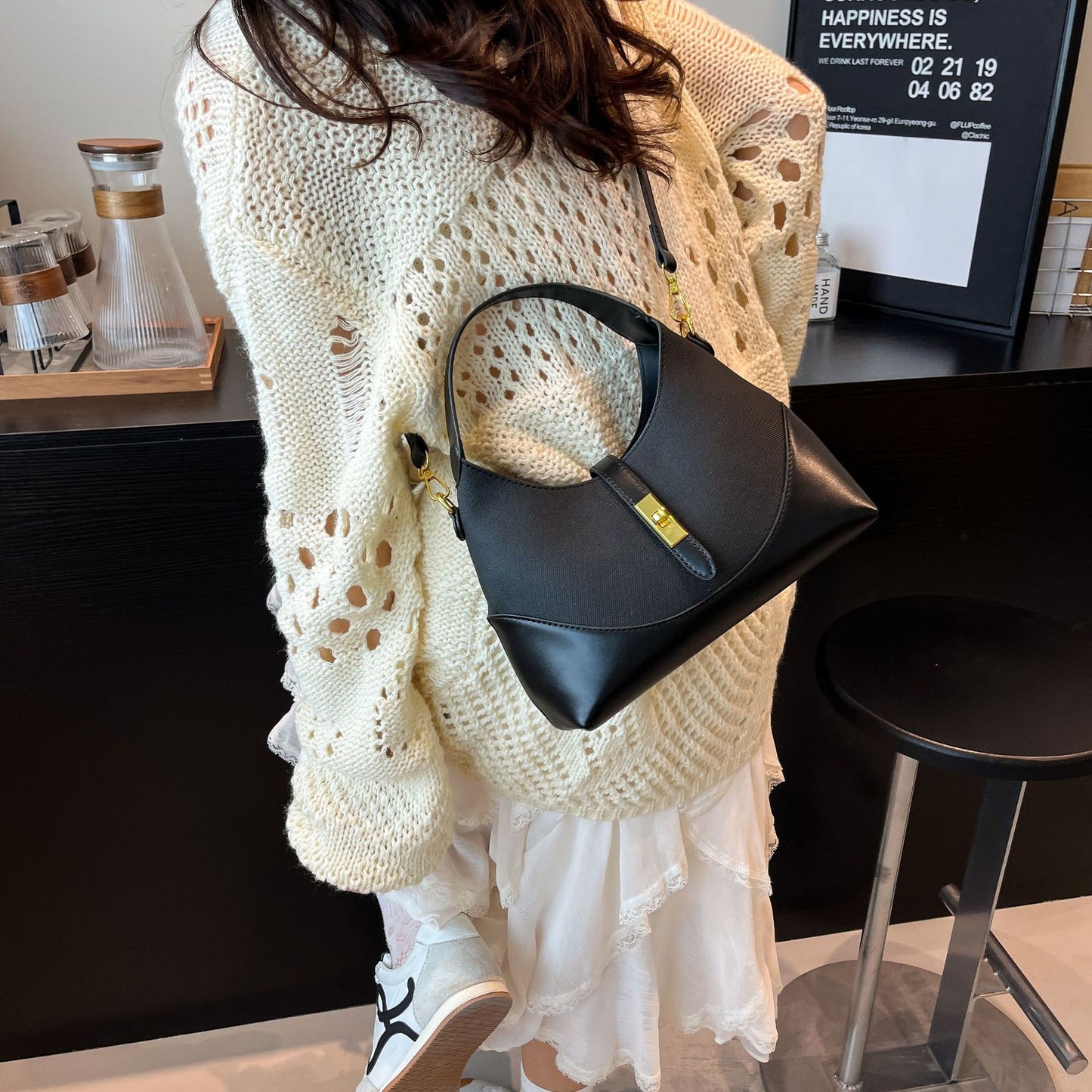 Contrast Color Dumpling Bag - Versatile Crossbody Shoulder Bag