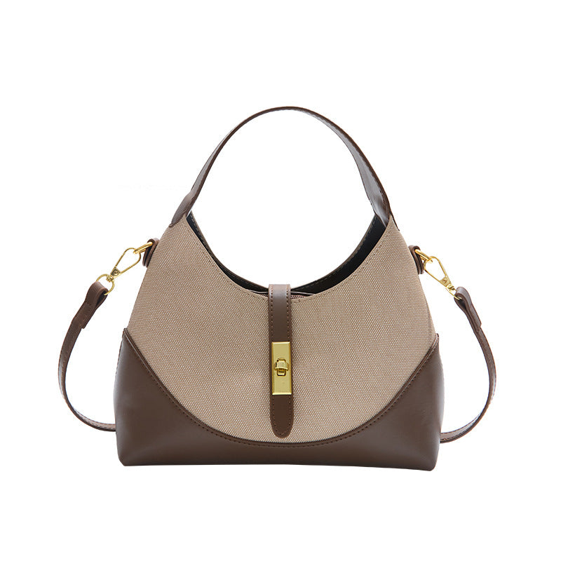 Contrast Color Dumpling Bag - Versatile Crossbody Shoulder Bag