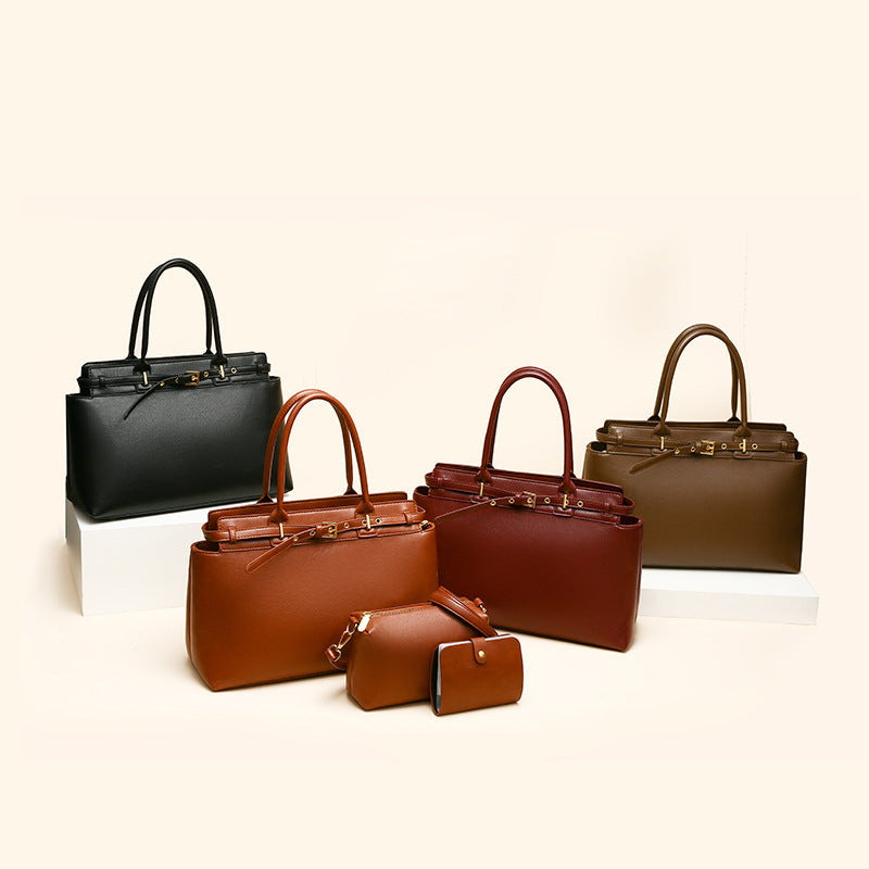 Retro Multi-Piece Handbag Set - Large Capacity Commuter Bags