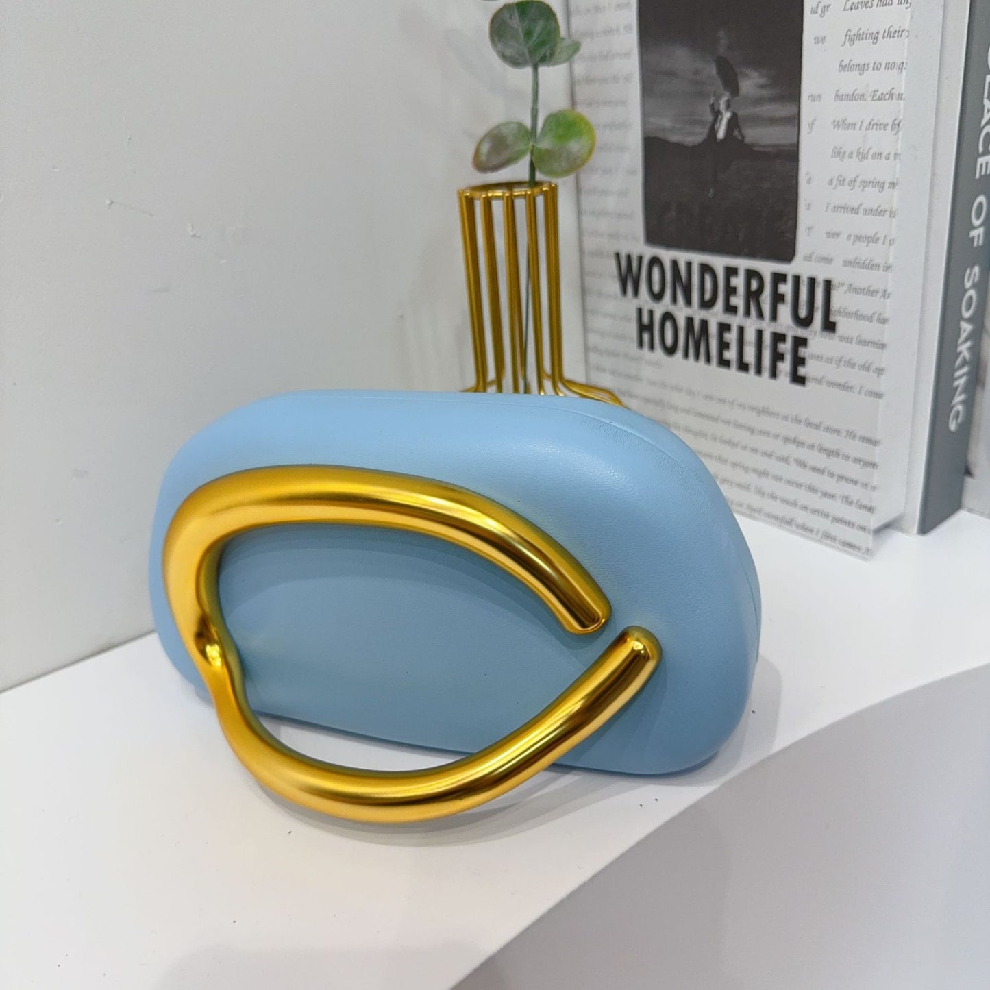 Vintage Round Box Clutch Bag - Acrylic Evening Crossbody Bag