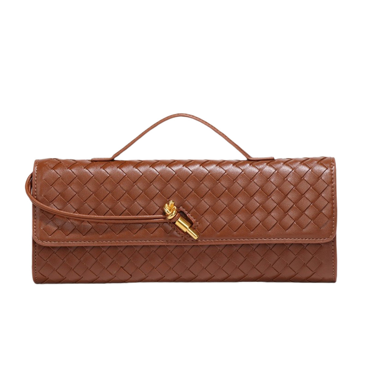 Woven Accordion Baguette Bag - Shoulder Crossbody