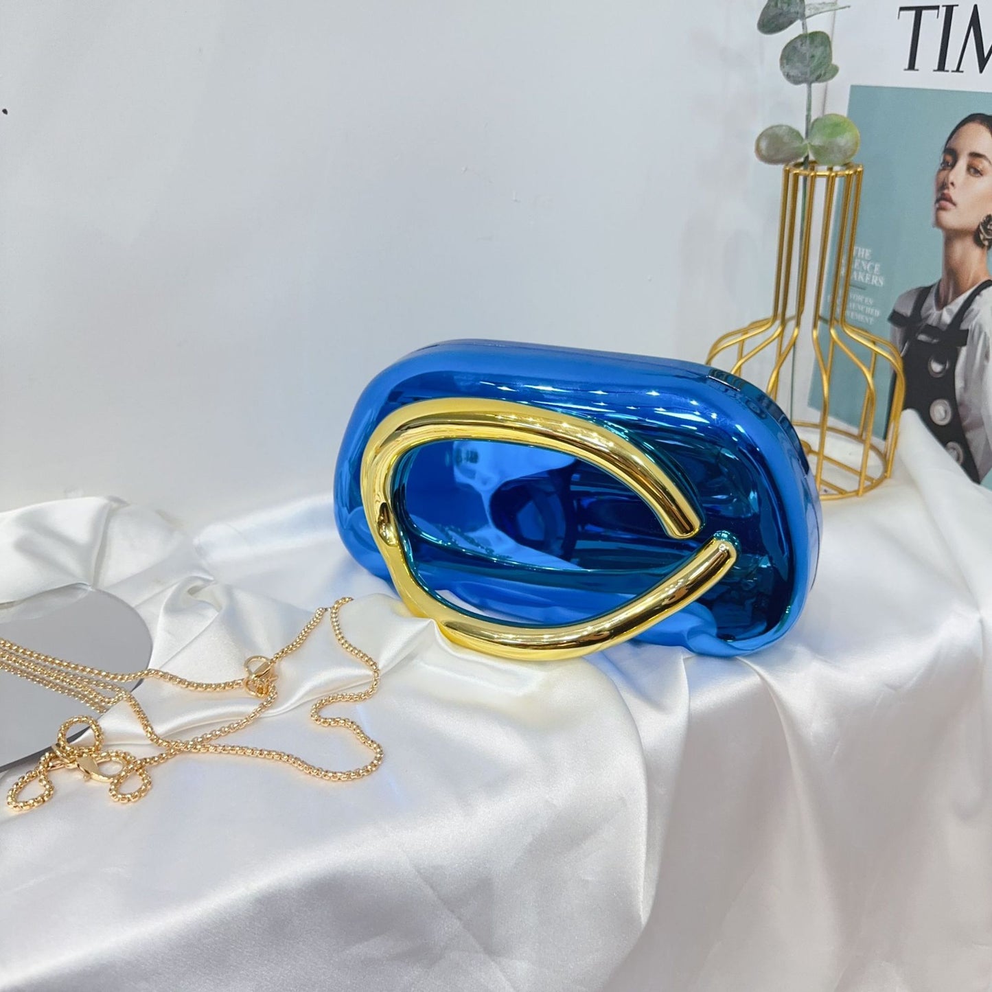 Vintage Round Box Clutch Bag - Acrylic Evening Crossbody Bag