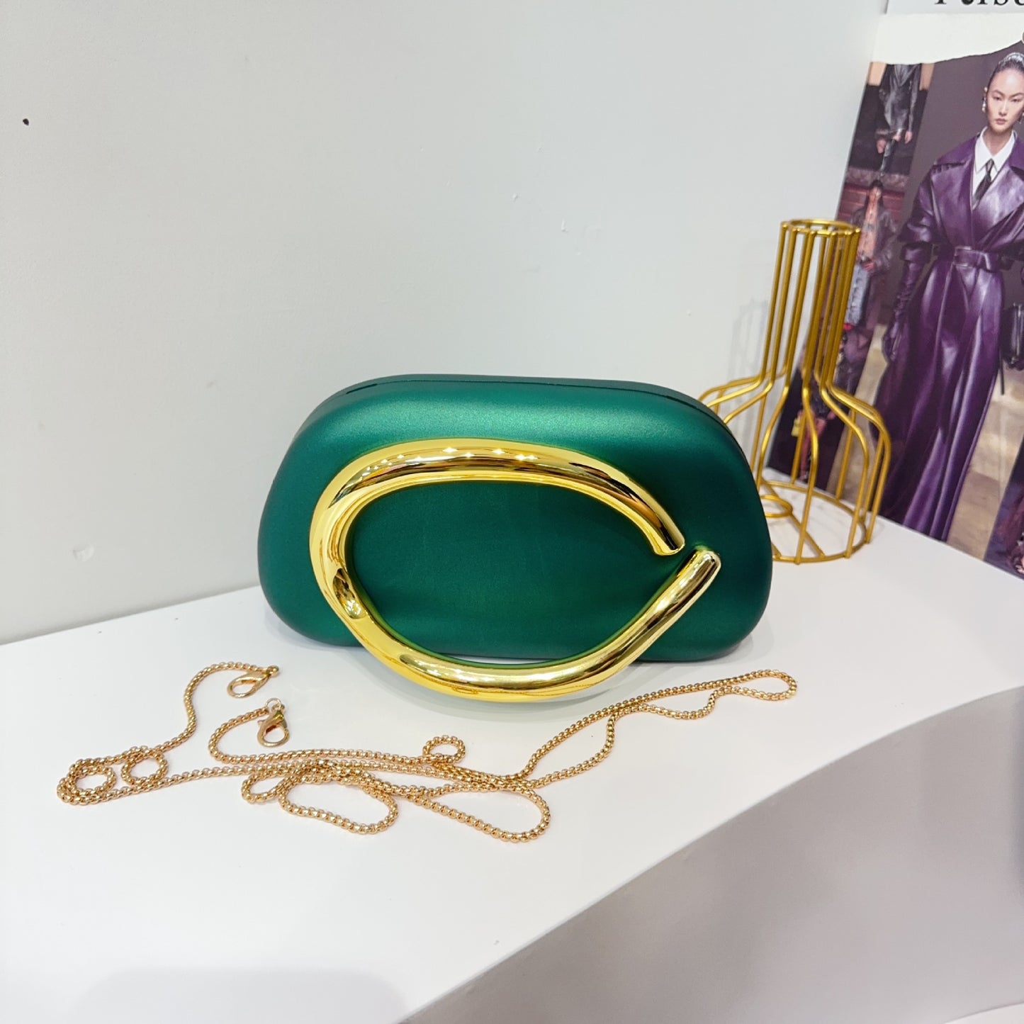 Vintage Round Box Clutch Bag - Acrylic Evening Crossbody Bag