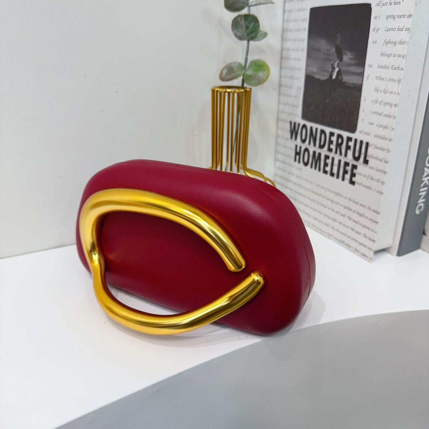 Vintage Round Box Clutch Bag - Acrylic Evening Crossbody Bag