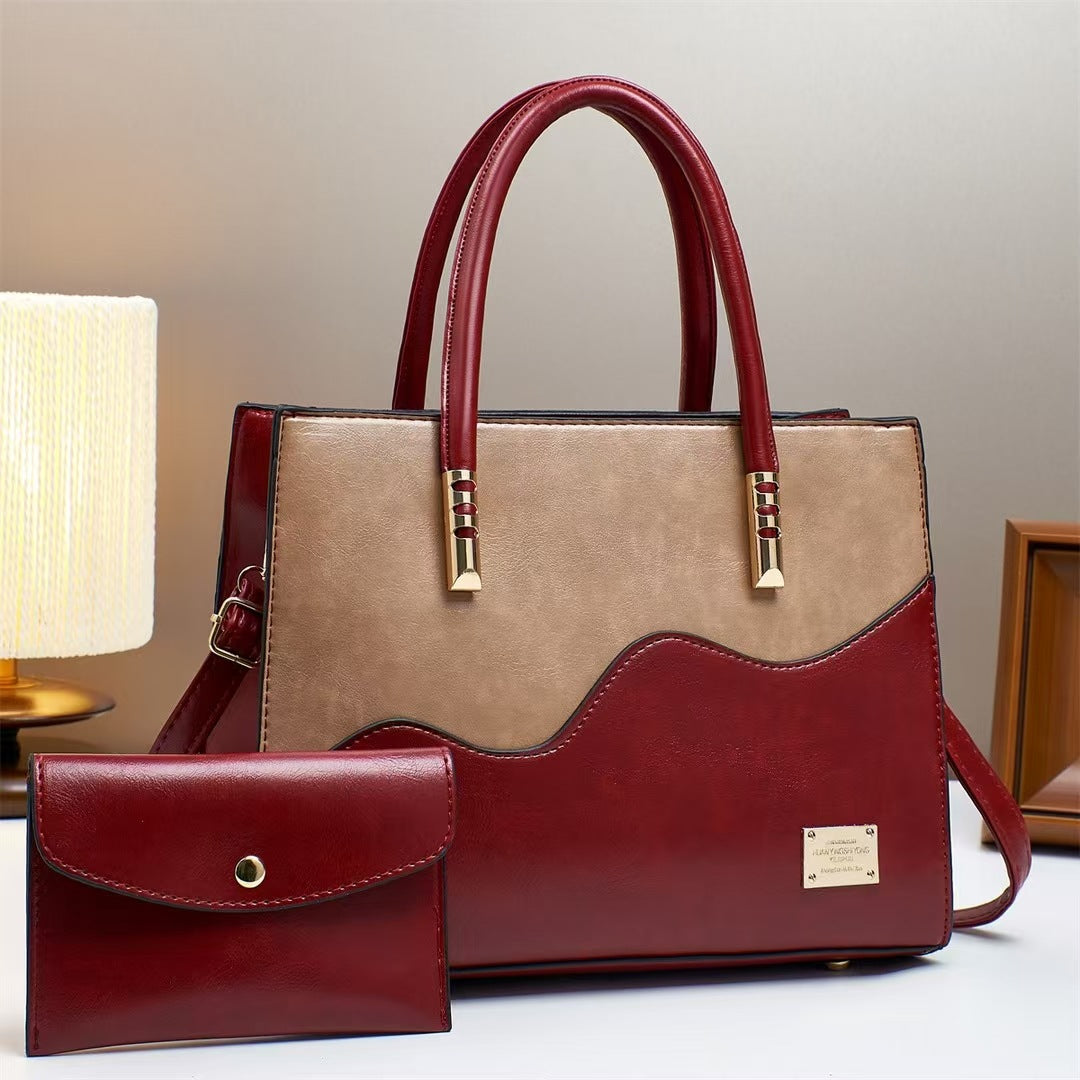 Color Block Tote Bag - Large Capacity Women's Handbag
