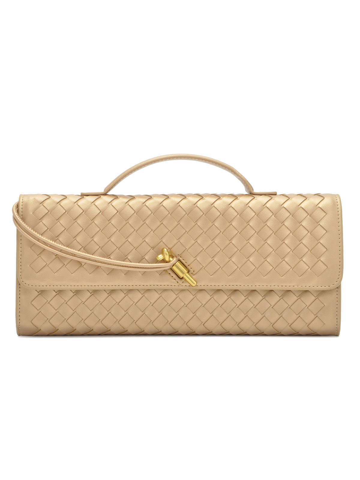 Woven Accordion Baguette Bag - Shoulder Crossbody