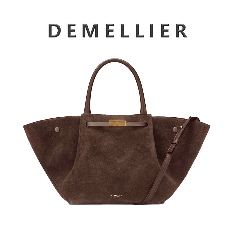 Suede Frosted Tote Bag - Retro Commuter Shoulder Handbag