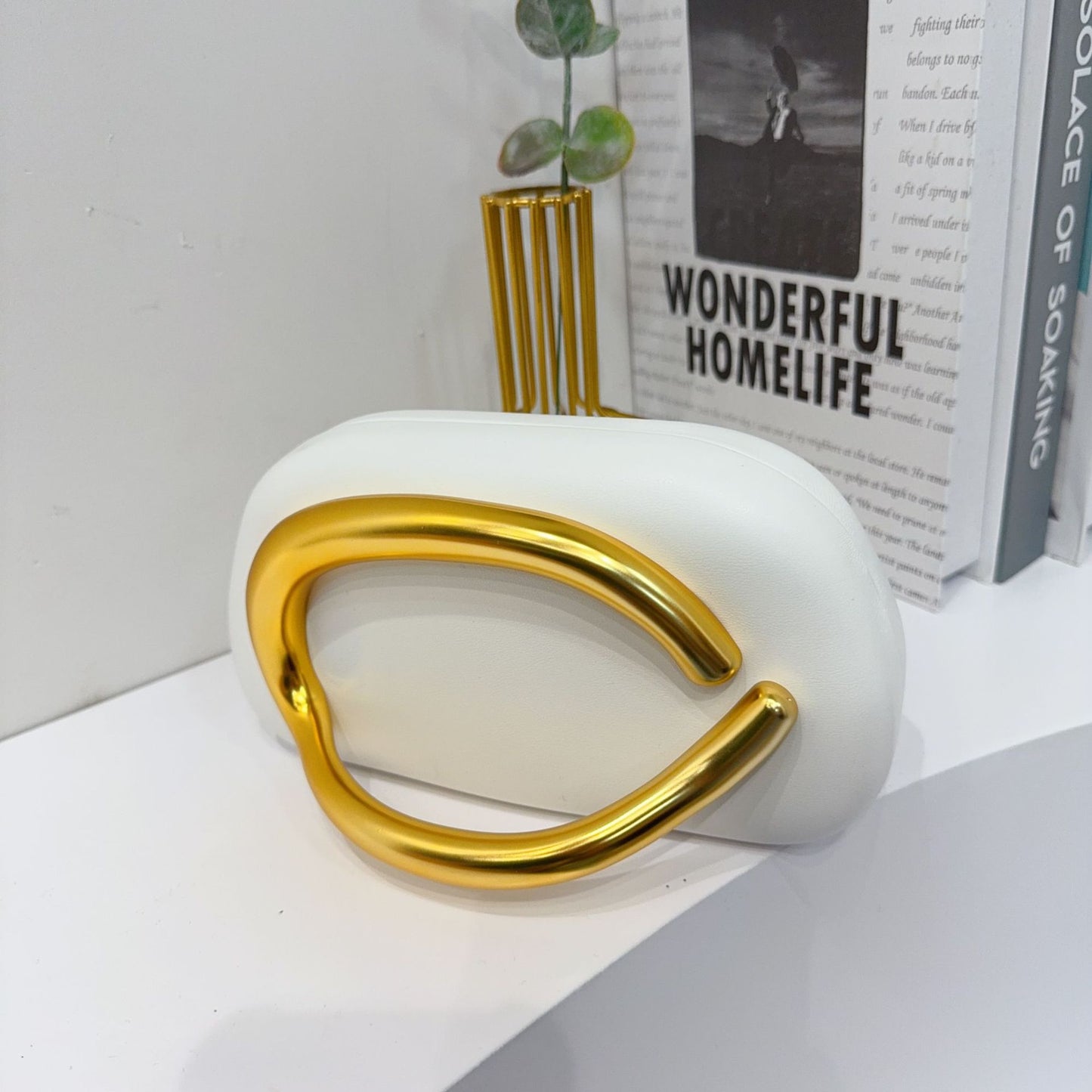 Vintage Round Box Clutch Bag - Acrylic Evening Crossbody Bag