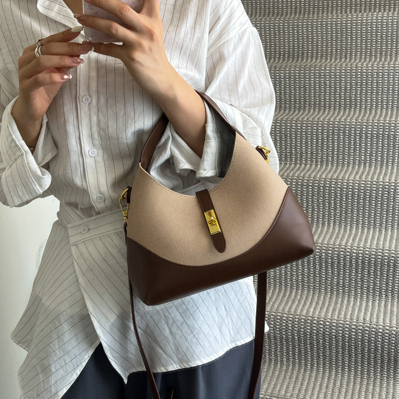 Contrast Color Dumpling Bag - Versatile Crossbody Shoulder Bag