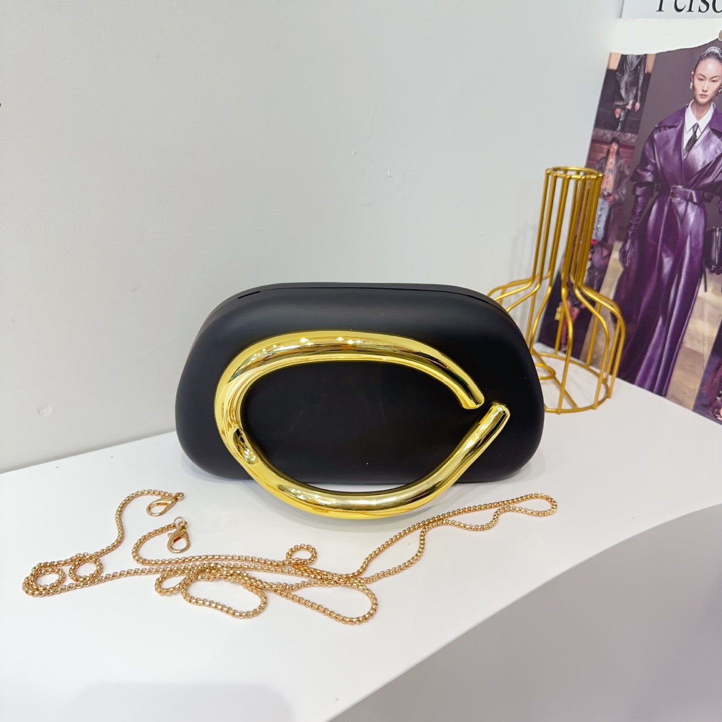 Vintage Round Box Clutch Bag - Acrylic Evening Crossbody Bag
