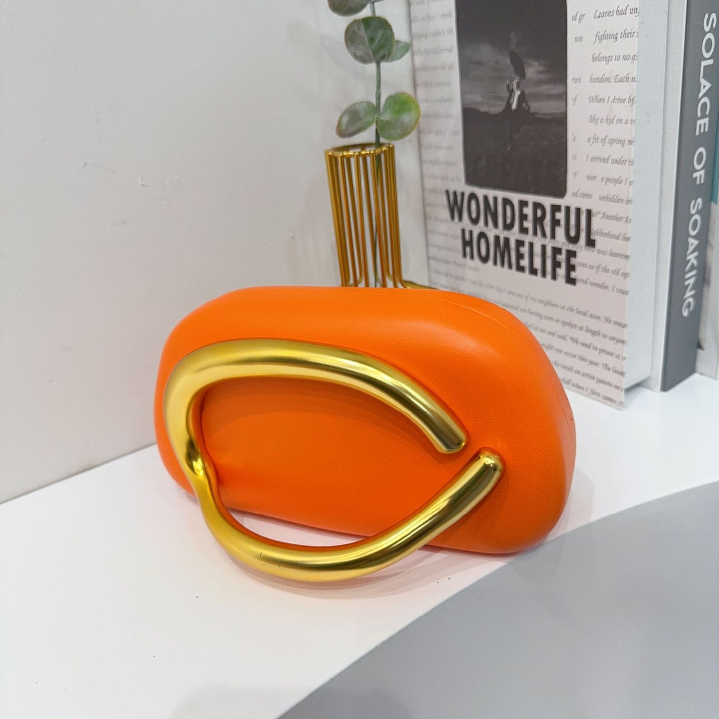 Vintage Round Box Clutch Bag - Acrylic Evening Crossbody Bag