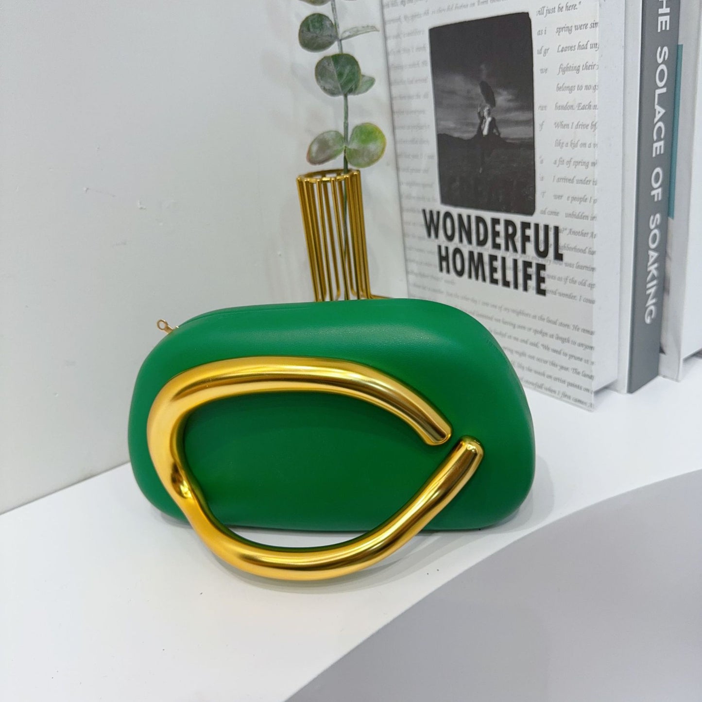 Vintage Round Box Clutch Bag - Acrylic Evening Crossbody Bag