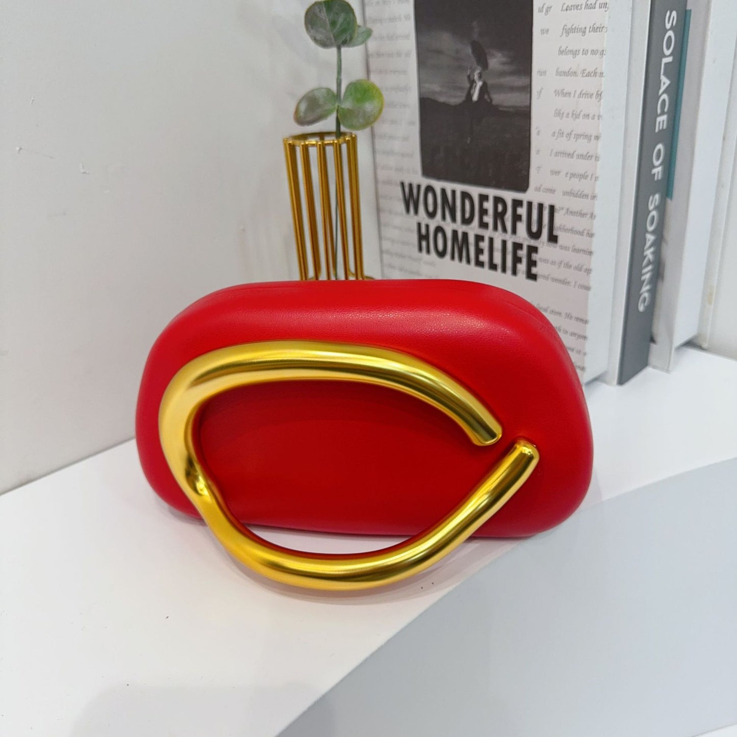 Vintage Round Box Clutch Bag - Acrylic Evening Crossbody Bag